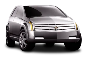 Silver Cadillac S U V Profile View PNG Image