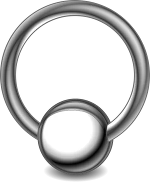 Silver Captive Bead Ring Piercing Jewelry PNG Image