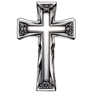 Silver Catholic Cross Artwork Png Pnh PNG Image