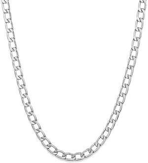 Silver Chain Necklace Gangsta Style PNG Image