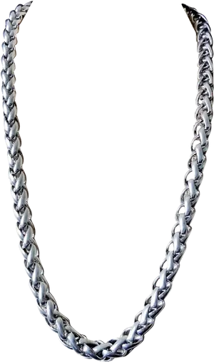 Silver Chain Necklaceon Black Background PNG Image