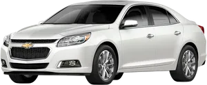 Silver Chevrolet Malibu Side View PNG Image