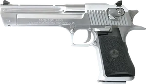 Silver Desert Eagle Pistol PNG Image