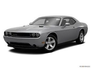 Silver Dodge Challenger Side View PNG Image