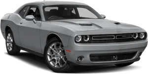 Silver Dodge Challenger Side View PNG Image