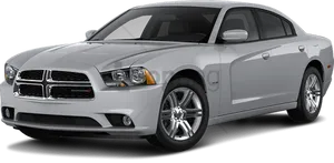 Silver Dodge Charger Side View PNG Image