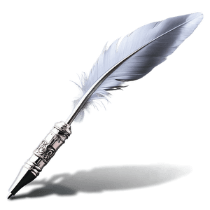 Silver Feather Pen PNG uis57 PNG image with transparent background