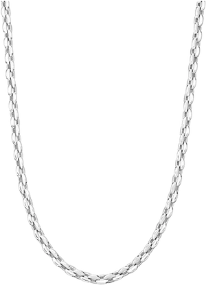 Silver Figaro Chain Necklace PNG Image