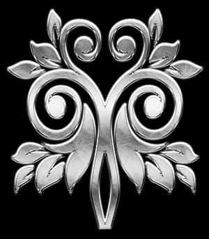 Silver Floral Emblem Design PNG image with transparent background
