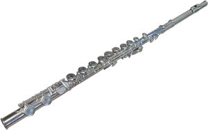 Silver Flute Instrument PNG Image