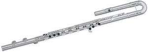 Silver Flute Isolatedon Background PNG image with transparent background