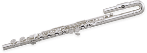 Silver Flute Isolatedon Dark Background PNG image with transparent background
