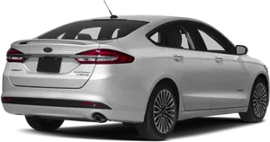 Silver Ford Fusion Hybrid Rear View PNG Image