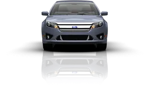 Silver Ford Fusion Reflection PNG Image