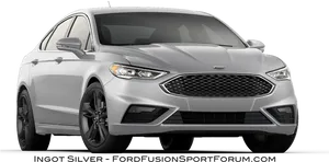 Silver Ford Fusion Sport Sedan PNG Image