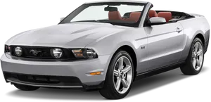 Silver Ford Mustang G T Convertible PNG Image