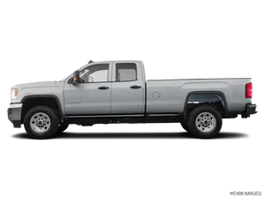 Silver G M C Pickup Truck Side View PNG Image