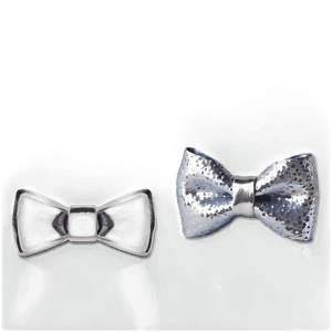 Silver Glitter Bow Tie PNG 05252024 PNG