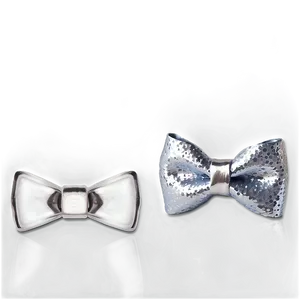 Silver Glitter Bow Tie Png 05252024 PNG Image