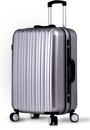 Silver Hardshell Suitcase PNG Image