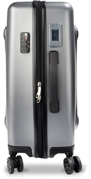 Silver Hardshell Suitcasewith Wheelsand Locks PNG Image