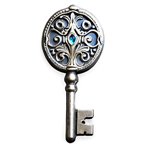 Silver Key Vintage PNG 06112024 PNG image with transparent background