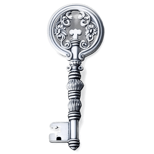 Silver Key Vintage PNG 06112024 PNG image with transparent background