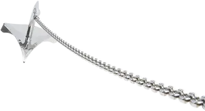 Silver Kunaiwith Chain PNG Image