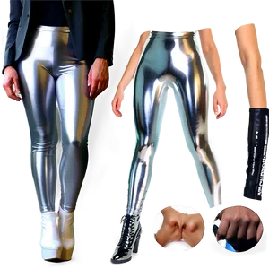 Silver Latex Leggings Png 32 PNG Image