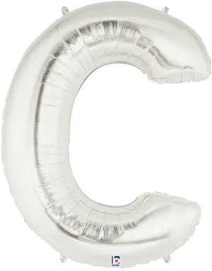 Silver Letter C Balloon PNG Image