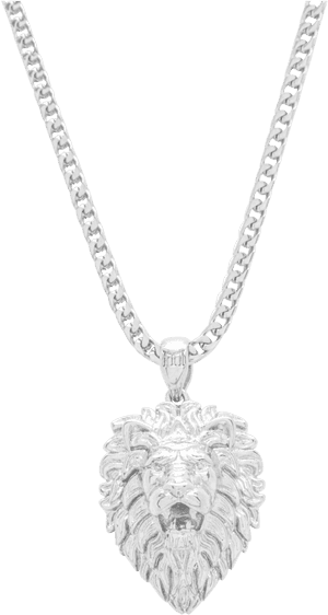 Lion Necklace White Gold Marcozo Png Lion Chain - Cuban Gold Chain For Men, Transparent Png PNG with transparent background