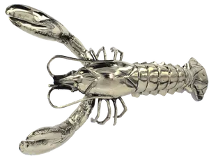 Silver Lobster Sculpture PNG Image