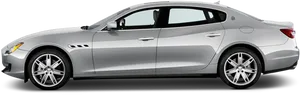 Silver Maserati Ghibli Side View PNG Image