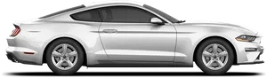 Silver Mustang Coupe Side View PNG Image