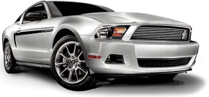 Silver Mustang Side View Car Wash Ready PNG Image