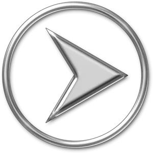 Silver Navigation Arrow PNG Image