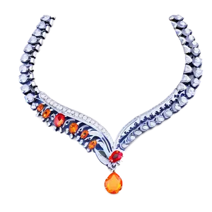 Silver Necklace Design Png 20 PNG Image