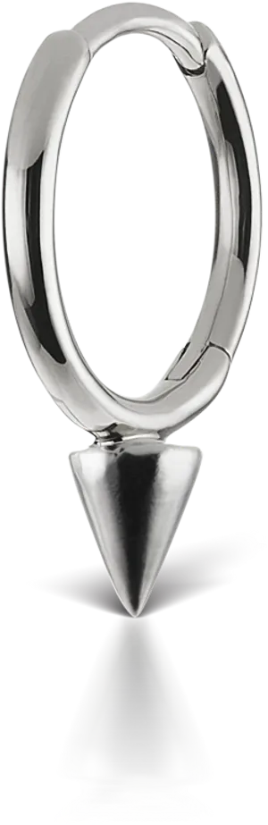 Silver Nose Ringwith Spike Charm PNG Image