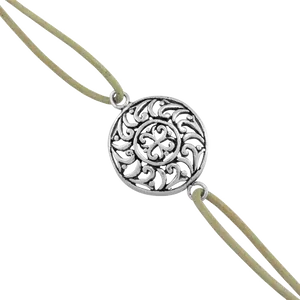 Silver Rakhi Designon Black Background PNG Image