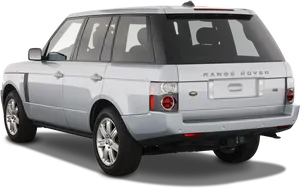 Silver Range Rover Rear View PNG Image