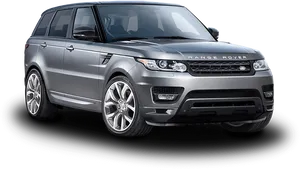 Silver Range Rover Sport Side View PNG Image