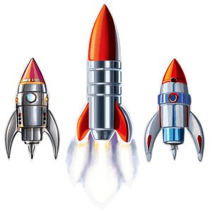 Silver Rocket Ship PNG jbc40 PNG image with transparent background