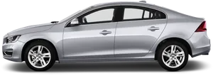 Silver Sedan Side View PNG Image