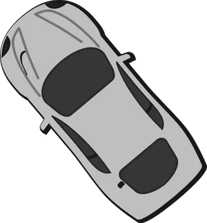 Silver Sedan Top View Vector PNG Image