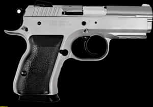 Silver Semi Automatic Pistol PNG image with transparent background
