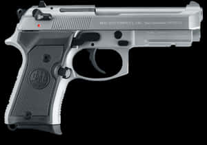 Silver Semi Automatic Pistol PNG image with transparent background
