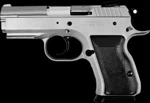 Silver Semi Automatic Pistol PNG image with transparent background