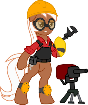 Silver Spanner Tf Engineer - Tf2 Pony Engineer, HD Png Download PNG with transparent background