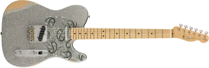 Silver Sparkle Telecaster Guitar PNG Image