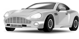 Silver Sports Car Illustration PNG Image